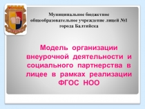 Модель организации внеурочной деятельности и социального партнерства в лицее в рамках реализации ФГОС НОО