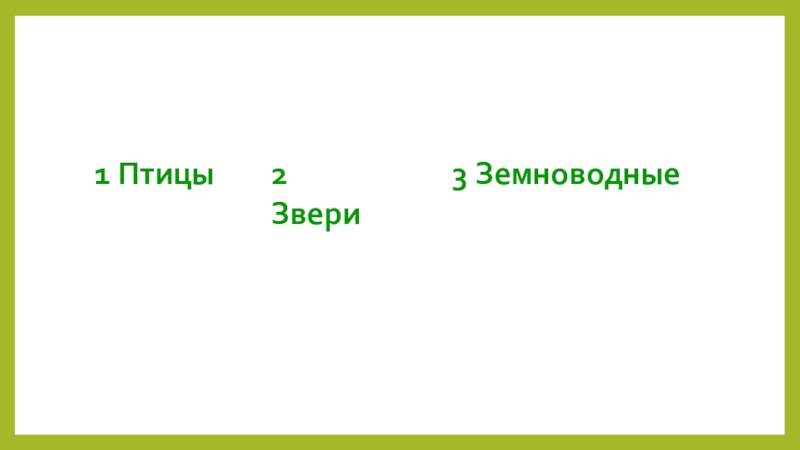 Презентация внеклассного мероприятия играЗвёздный час по природоведению. 1 Птицы2 Звери3 Земноводные 1 Птицы2 Звери3 Земноводные