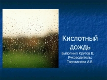 Презентация к проекту  Кислотные дожди