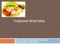 Учебная практика Приготовление теста для пельменей и вареников