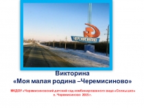 Занятие -викторина по патриотическому воспитанию детей в подготовительной группе Моя малая Родина.