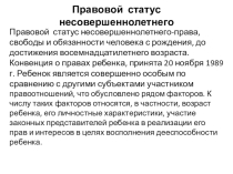 Презентация по обществознанию на тему Права несовершеннолетнего (9 класс)