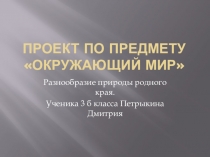Презентация по окружающему миру на тему  Разнообразие природы родного края
