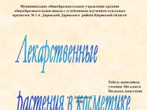 Презентация Лекарственные растения в косметике