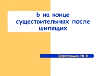 Презентация ь после шипящих
