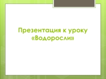 Урок биологии Водоросли 5 класс