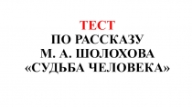 Презентация-тест к рассказу М. А. Шолохова Судьба человека