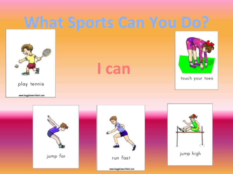 Модальный глагол What Sports Can You Do?I can What Sports Can You Do?I can