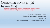 Презентация по обучению грамоте Сказочные герои. Буква Ф.