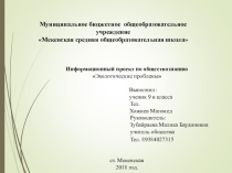 Проект по обществознанию на тему Экологические проблемы 9 класс