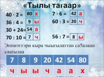 Презентация к уроку математики