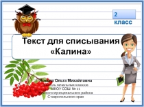 Текст для списывания Калина