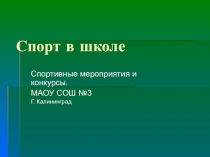 Презентация по физической культуре Спорт в школе.