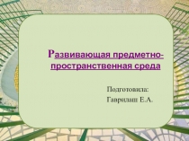 ПРЕЗЕНТАЦИЯ Развивающая-предметно пространственная среда