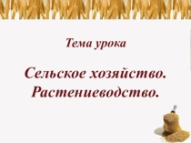 Презентация по географии Сельское хозяйство. Растениеводство