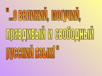 Презентация по литературеО великий и могущий русский язык