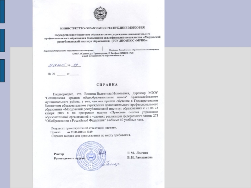 Презентация портфолио Волковой В.Н.
