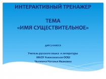 Интерактивный тренажёр по теме Имя существительное для 5 класса