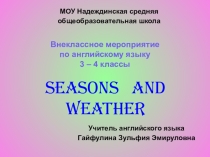 Презентация по английскому языку на тему Времена года.Погода 3-4 класс