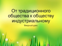 Презентация по истории От традиционного общества к обществу индустриальному