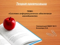 Презентация по Теории организации на тему: Система информационного обеспечения менеджмента
