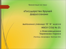 Презентация по географии на тему Бруней-единственный в мире султанат 11 класс