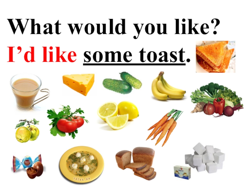 Презентация: What's for breakfast? Form 5 What would you like?I’d like some toast. What would you like?I’d like some toast.