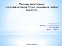 Презентация к статье по теме: Итоговая аттестация: реализация педагогического потенциала дисциплины иностранный язык.