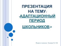 Презентация  Адаптационный период школьников