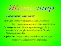 6 сыныпқа арналған Жемістер тақырыбы презентация