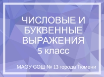 Презентация по математике Числовые и буквенные выражения (5 класс)