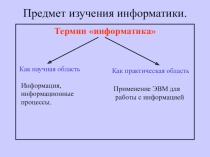 Презентация по информатике на тему Структура информатики (10 класс)