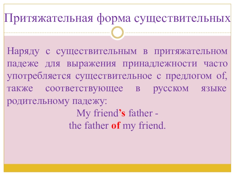 Презентация по английскому языку на тему Внешность_одежда Притяжательная форма существительныхНаряду с существительным в притяжательном падеже для выражения принадлежности Притяжательная форма существительныхНаряду с существительным в притяжательном падеже для выражения принадлежности часто употребляется существительное с предлогом of,