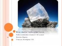 Презентация по познанию мира  Как вырастить кристалл