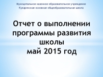 Отчет о выполнении программы развития школы