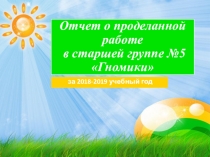 Презентация Годовой отчет в старшей группе за 2018-2019 г.