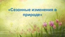 СЕзонные изменения в природе