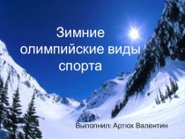 зимние виды спорта