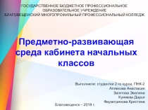 Предметно-развивающая среда кабинета начальных классов.