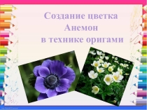 Презентация по технологии на тему Создание цветка Анемон в технике оригами
