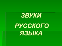 Тема: Звуки русского языка