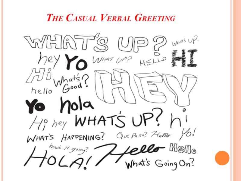 The importance of greeting The Casual Verbal Greeting The Casual Verbal Greeting