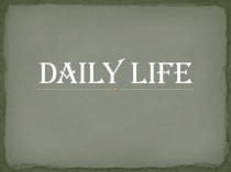 Разработка урока по теме Daily life