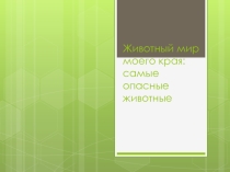 Презентация Животный мир моего края: Самые опасные животные