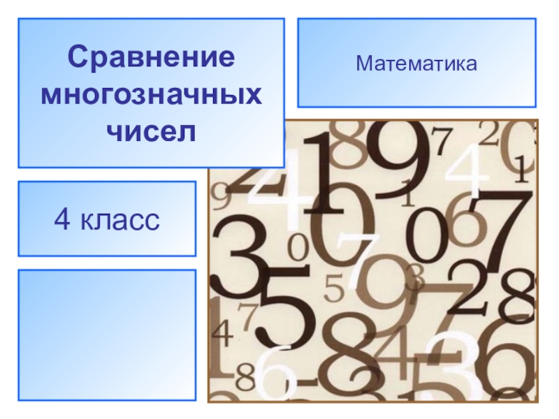 Презентация по математике  Сравнение многозначных чисел