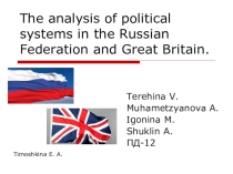 Презенитация по английскому языку Политические системы