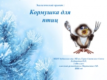 Экологический проект  Кормушка для птиц