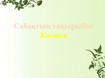 Презентация по казахскому языку Көктем 2 класс