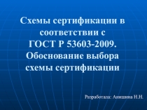 Презентация Схемы сертификации. Обоснование выбора схемы сертификации