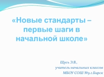 Презентация Новые стандарты - первые шаги в начальной школе